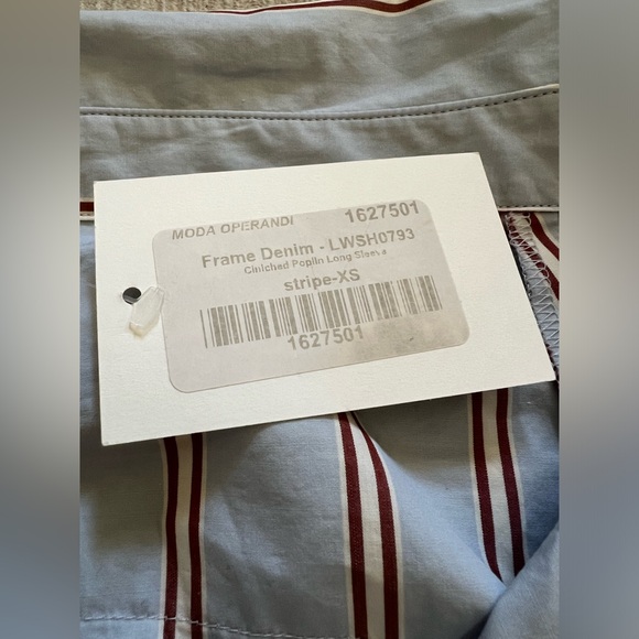 FRAME Cinched Poplin Long sleeve Striped - Picture 8 of 10